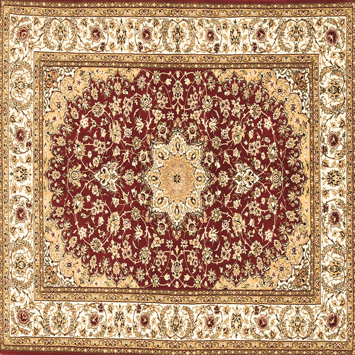 Square Persian Brown Traditional Rug, tr3538brn