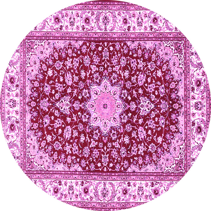 Round Persian Pink Traditional Rug, tr3538pnk