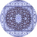 Round Persian Blue Traditional Rug, tr3538blu