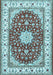 Machine Washable Persian Light Blue Traditional Rug, wshtr3538lblu