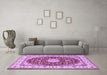 Machine Washable Persian Purple Traditional Area Rugs in a Living Room, wshtr3538pur