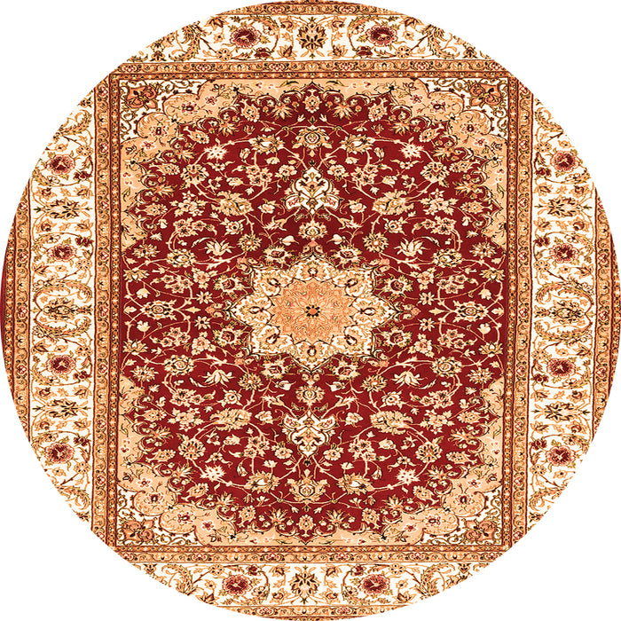 Square Persian Orange Traditional Rug, tr3538org