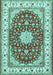 Machine Washable Persian Turquoise Traditional Area Rugs, wshtr3538turq