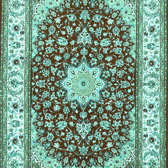 Machine Washable Persian Turquoise Traditional Area Rugs, wshtr3538turq