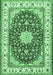 Machine Washable Persian Emerald Green Traditional Area Rugs, wshtr3538emgrn