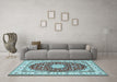 Machine Washable Persian Light Blue Traditional Rug in a Living Room, wshtr3538lblu