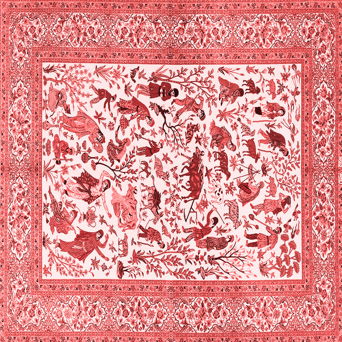 Animal Red Traditional Rug, tr3539red