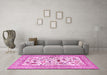 Machine Washable Animal Pink Traditional Rug in a Living Room, wshtr3539pnk