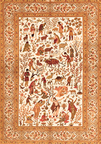 Animal Orange Traditional Rug, tr3539org