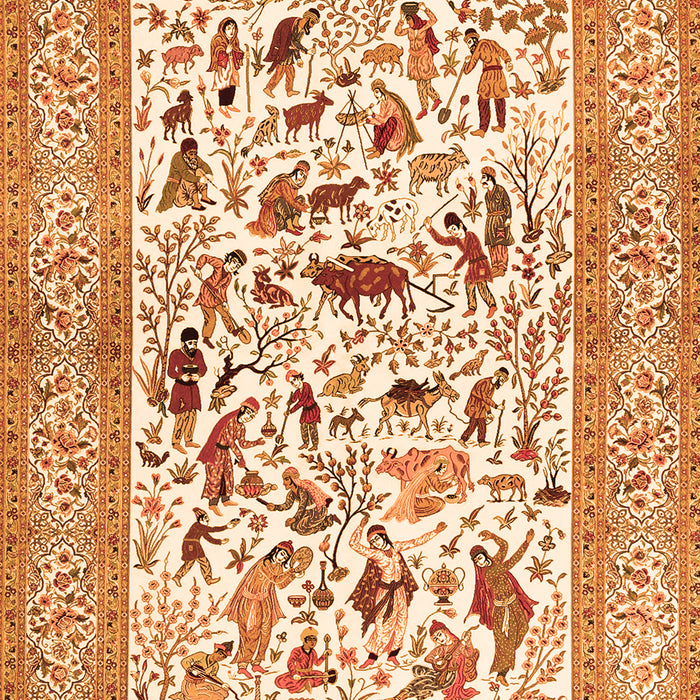 Animal Orange Traditional Rug, tr3539org