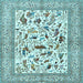 Square Animal Light Blue Traditional Rug, tr3539lblu