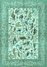 Machine Washable Animal Turquoise Traditional Area Rugs, wshtr3539turq