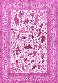 Animal Pink Traditional Rug, tr3539pnk