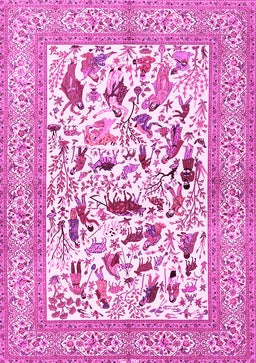 Animal Pink Traditional Rug, tr3539pnk