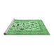 Sideview of Machine Washable Animal Emerald Green Traditional Area Rugs, wshtr3539emgrn