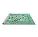 Sideview of Machine Washable Animal Turquoise Traditional Area Rugs, wshtr3539turq