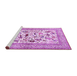 Sideview of Machine Washable Animal Purple Traditional Area Rugs, wshtr3539pur