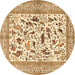 Round Animal Brown Traditional Rug, tr3539brn