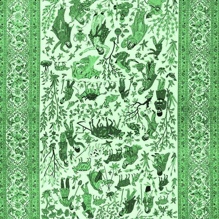 Animal Emerald Green Traditional Rug, tr3539emgrn
