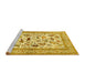 Sideview of Machine Washable Animal Yellow Traditional Rug, wshtr3539yw