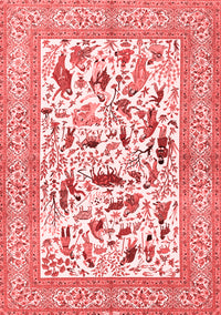 Animal Red Traditional Rug, tr3539red