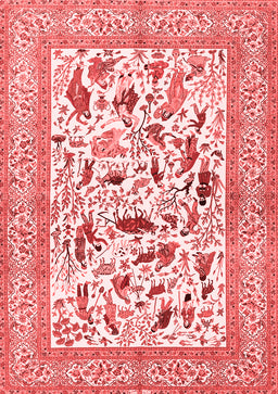 Animal Red Traditional Area Rugs