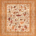 Serging Thickness of Animal Orange Traditional Rug, tr3539org