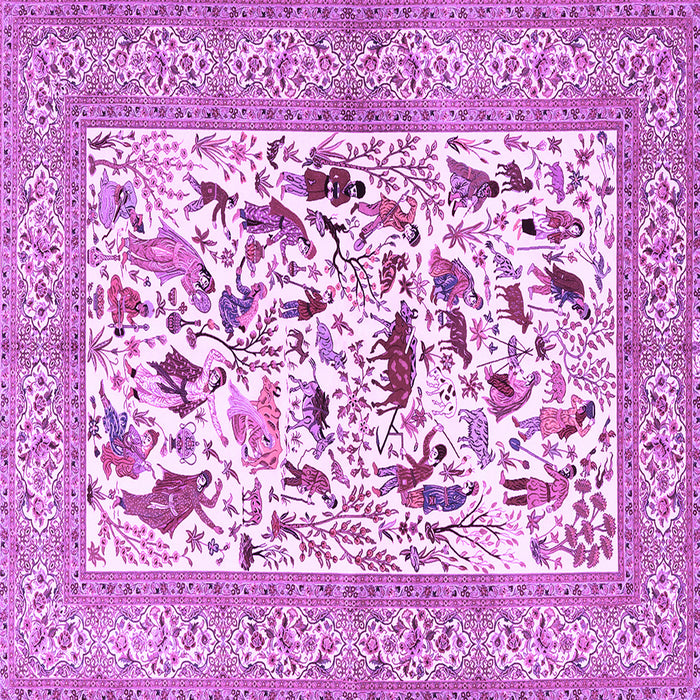 Square Animal Purple Traditional Rug, tr3539pur