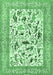 Machine Washable Animal Emerald Green Traditional Area Rugs, wshtr3539emgrn