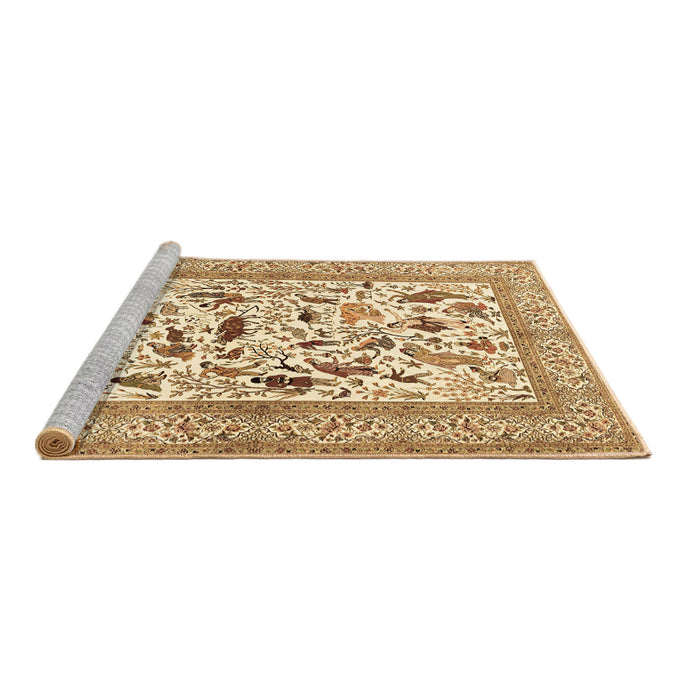 Sideview of Machine Washable Animal Brown Traditional Rug, wshtr3539brn