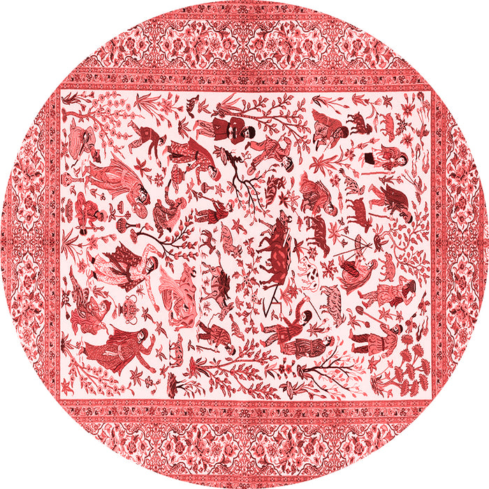 Animal Red Traditional Rug, tr3539red