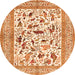 Square Animal Orange Traditional Rug, tr3539org