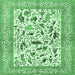 Square Animal Emerald Green Traditional Rug, tr3539emgrn