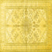 Square Medallion Yellow Traditional Rug, tr353yw