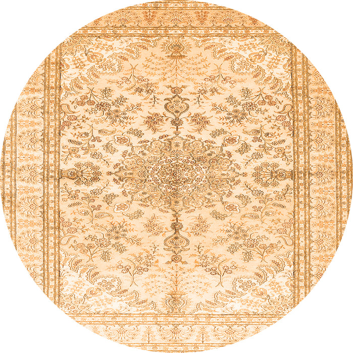 Machine Washable Medallion Orange Traditional Area Rugs, wshtr353org