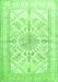 Serging Thickness of Machine Washable Medallion Green Traditional Area Rugs, wshtr353grn