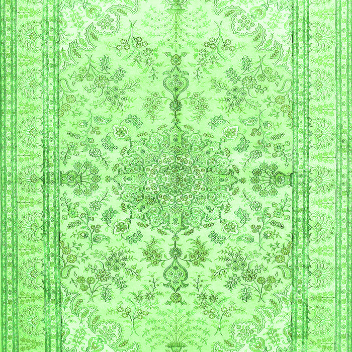 Medallion Green Traditional Rug, tr353grn