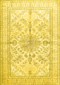 Medallion Yellow Traditional Rug, tr353yw