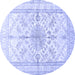 Round Medallion Blue Traditional Rug, tr353blu