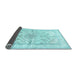 Sideview of Medallion Light Blue Traditional Rug, tr353lblu