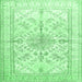 Square Medallion Emerald Green Traditional Rug, tr353emgrn