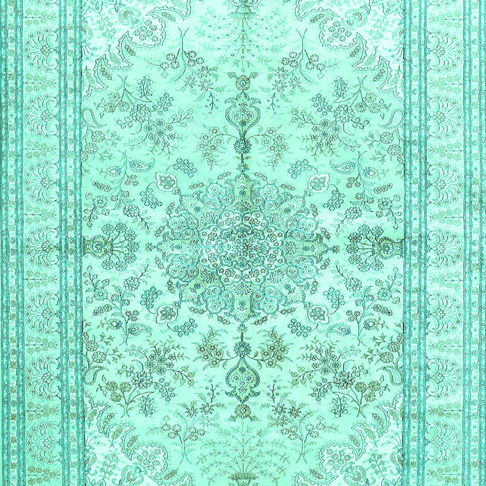 Medallion Turquoise Traditional Rug, tr353turq