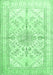 Machine Washable Medallion Emerald Green Traditional Area Rugs, wshtr353emgrn