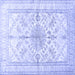 Square Medallion Blue Traditional Rug, tr353blu