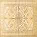 Square Medallion Brown Traditional Rug, tr353brn