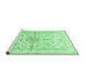 Sideview of Machine Washable Medallion Emerald Green Traditional Area Rugs, wshtr353emgrn