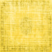 Square Machine Washable Persian Yellow Traditional Rug, wshtr3540yw