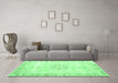 Machine Washable Persian Emerald Green Traditional Area Rugs in a Living Room,, wshtr3540emgrn