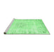 Sideview of Machine Washable Persian Emerald Green Traditional Area Rugs, wshtr3540emgrn