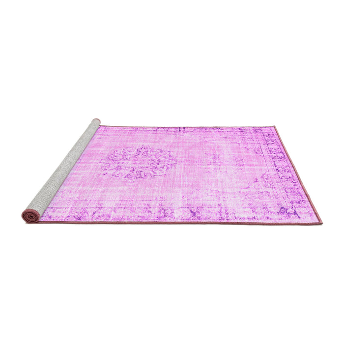 Sideview of Machine Washable Persian Pink Traditional Rug, wshtr3540pnk